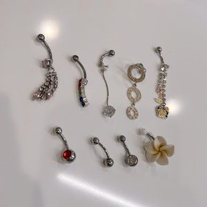 LOT of 9 pieces of belly rings